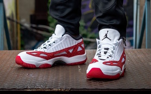 上脚欣赏，Air Jordan 11 Low IE “Gym Red” 