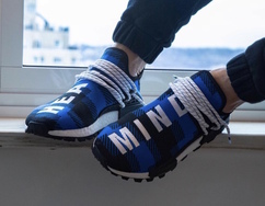 蓝色格子花纹！抢先预览 Billionaire Boys Club x adidas Originals Hu NMD 