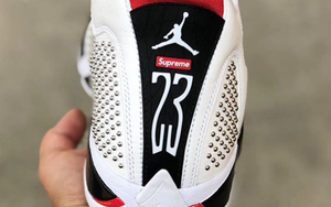 联名 logo 设计相当醒目！Supreme x Air Jordan 14 再曝细节美照