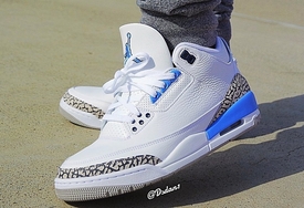 上脚美照释出！Air Jordan 3 “UNC” 颜值爆表