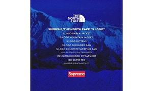 潮人必追！Supreme x THE NORTH FACE「S」logo 联乘系列即将发布！