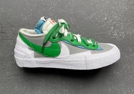 sacai x Nike Blazer Low 灰绿配色实物曝光！颜值依旧能打！