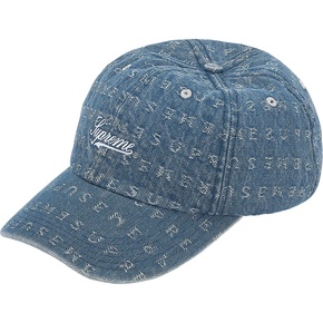 Supreme 20ssjacquard logos denim 弯沿帽