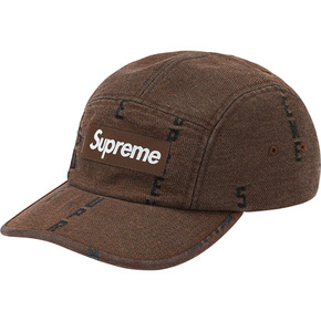 Supreme 20ss logo stripe jacquard denim camp cap