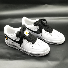 【球鞋定制】Nike Air Force 1 AF1系列 权志龙小雏菊定制板鞋