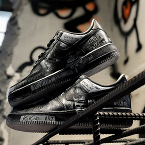 【球鞋定制】Nike Air Force 1 AF1系列 手绘暗黑风涂鸦定制板鞋