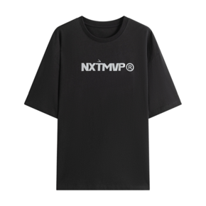 NXTMVP 百搭经典纯棉反光印花T恤 黑色