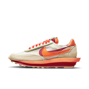 CLOT x sacai x Nike LDWaffle "Orange Blaze" 解构三方联名 米白橙休闲鞋 DH1347-100