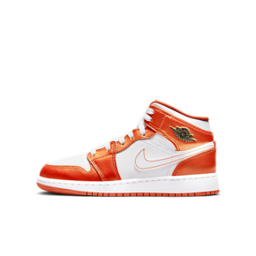 Air Jordan 1 Mid (GS) 女款 白橙小扣碎篮球鞋 DM4228-800