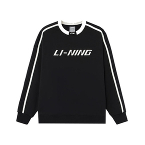 LINING/李宁 运动时尚系列 加绒套头卫衣 黑色 AWDRD50-2