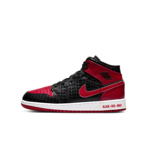 Air Jordan 1 Mid SS (GS) "BLACK+RED=Bred" 黑红满印复古篮球鞋 DM9650-001