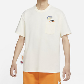 Nike Sportswear 男款logo双钩口袋圆领T恤 白色 DV3316-133