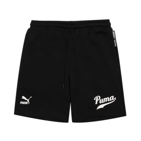 Puma Team Shorts 8" TR 彪马印花logo休闲运动短裤 黑色 536934-01