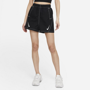 Nike 运动生活系列 女子双钩运动跑步速干透气短裤 黑色 DD5593-010