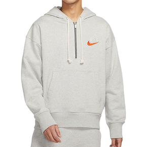 Nike 男子灰色刺绣logo连帽套头宽松卫衣 DM5280-050