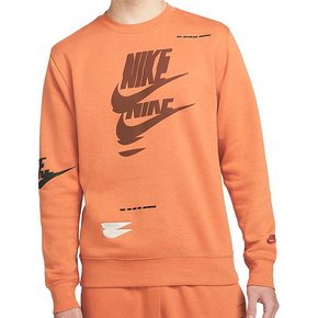 Nike Sportswear Sport Essentials logo 橙色印花圆领套头卫衣 DM6876-808