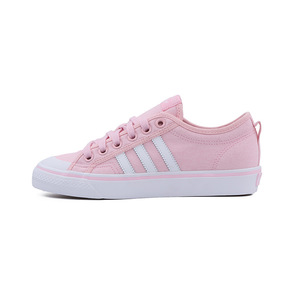 Adidas三叶草NIZZA 经典复古樱花淡粉白粉色女子帆布滑板鞋CQ2539