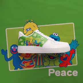 【球鞋定制】Nike AF1 Air Force 1 芝麻街系列1.0定制球鞋“peace”