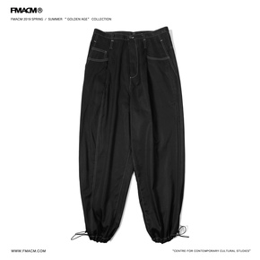 FMACM 2019SS 辑明线设计可调节抽绳束脚轻薄牛仔裤