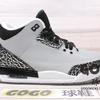 GOGO球鞋 AIR JORDAN 3 Gs Wolf 狼灰 乔3 AJ3 女鞋 398614-004
