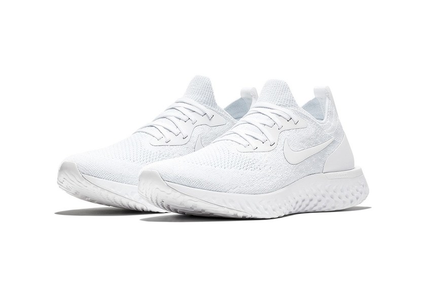 nike epic react flyknit 全新"triple white"配色上架