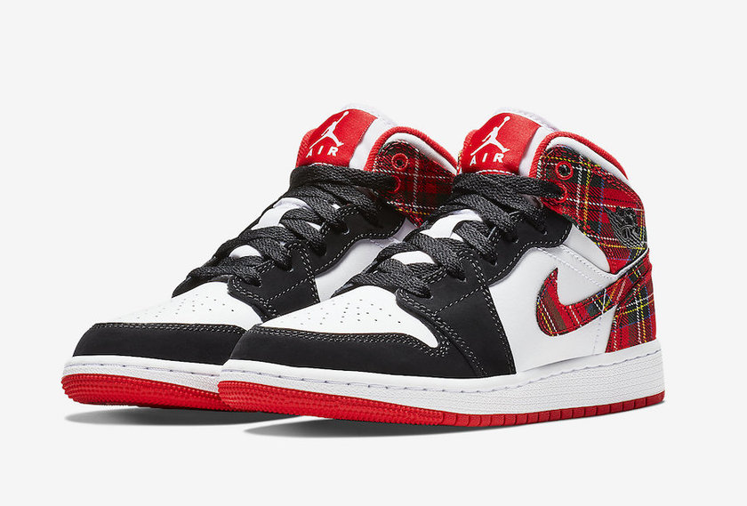 Air Jordan 1 Mid White Plaid 554725-607åå:registered:æ¥æ