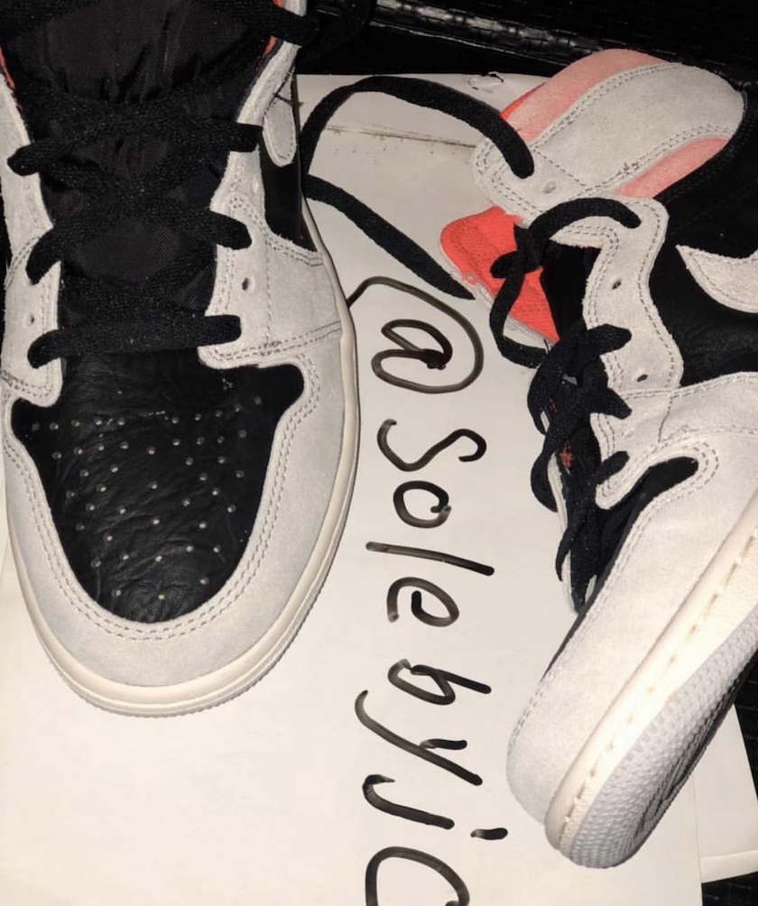 Air Jordan 1 Neutral Grey Hyper Crimson 555088-018åå¸æ¥æä»·æ ¼