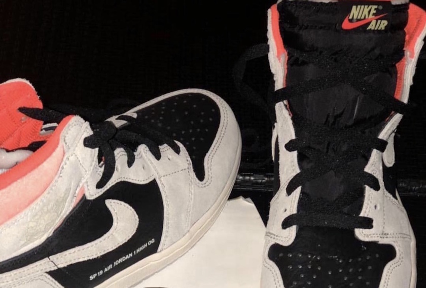 Air Jordan 1 Neutral Grey Hyper Crimson 555088-018åå¸æ¥æä»·æ ¼