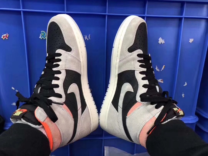 Air Jordan 1 Neutral Grey Hyper Crimson Black 555088-018å叿¥æ