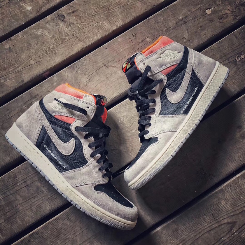 Air Jordan 1 Neutral Grey Hyper Crimson Black 555088-018åå¸æ¥æä»·æ ¼