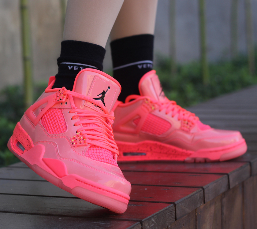 Air Jordan 4 Womens Hot Punch AQ9128-600å叿¥æOn-Feet