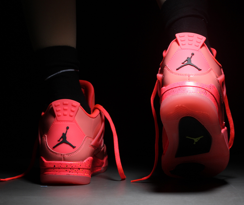 Air Jordan 4 Womens Hot Punch AQ9128-600å叿¥æOn-Feet