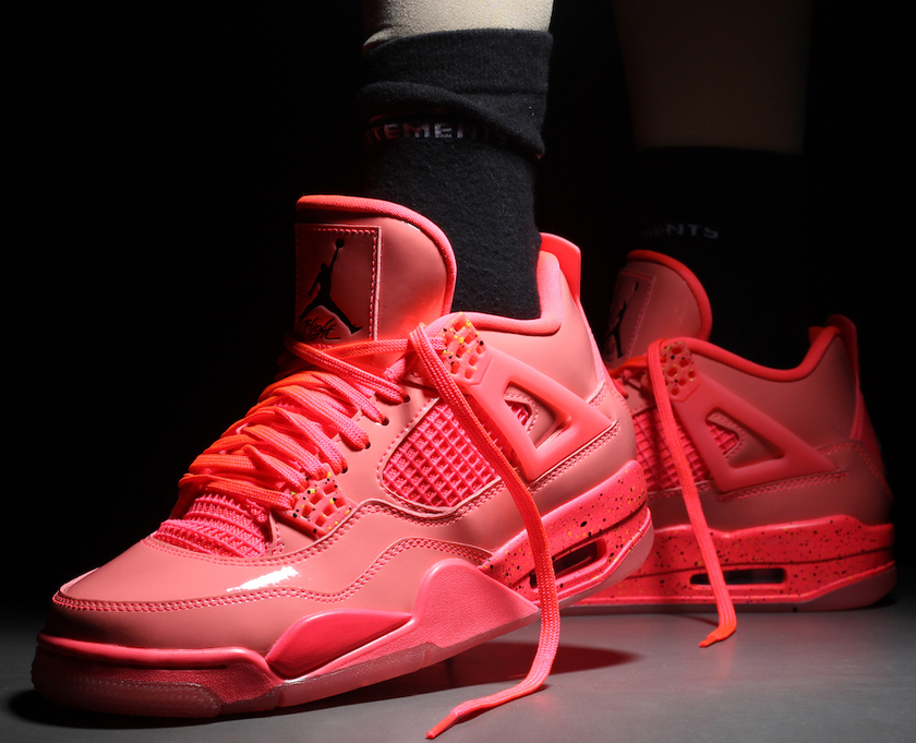 Air Jordan 4 Womens Hot Punch AQ9128-600å叿¥æOn-Feet