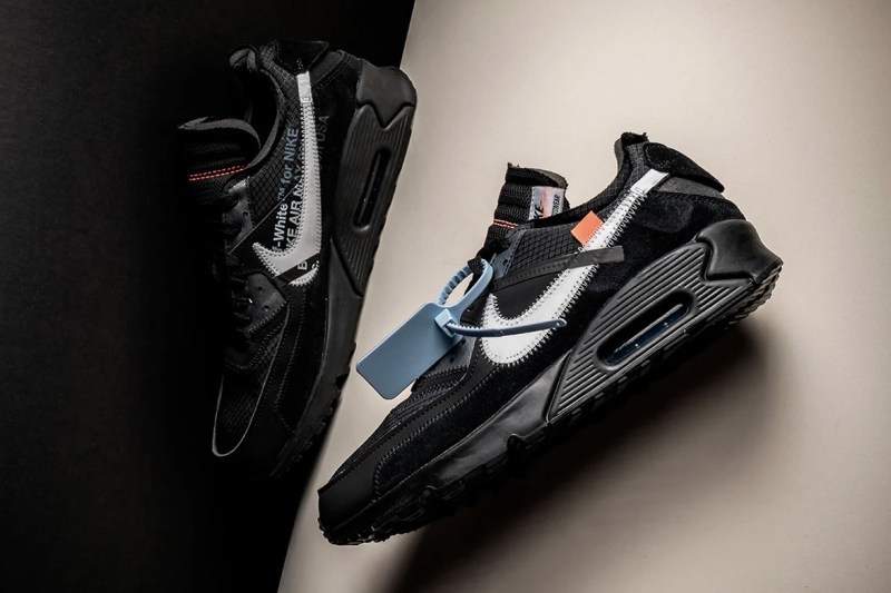 Off-Whiteâ¢ x Nike Air Max 90 é»è²çæ¬ä¸æ¶æ¶æ¯æå