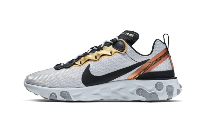 Nike React Element 87 éåºå
¨æ°ãMetallic Goldãé
è²