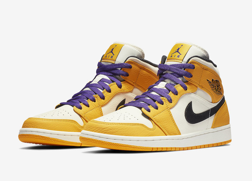 Air Jordan 1 Mid Lakers 852542-700åå¸æ¥æ
