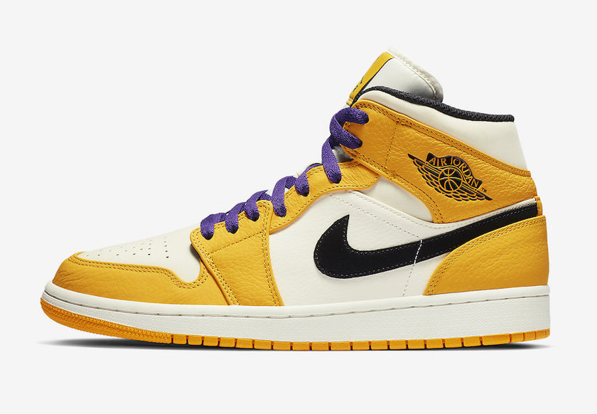 Air Jordan 1 Mid Lakers 852542-700åå¸æ¥æ