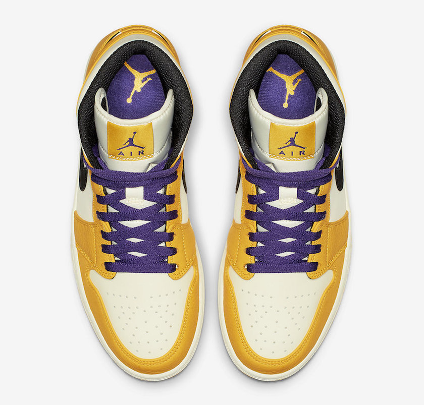 Air Jordan 1 Mid Lakers 852542-700åå¸æ¥æ