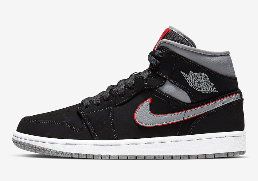 Air Jordan 1 Mid Black Grey Red 554724-060åå:registered:æ¥æ