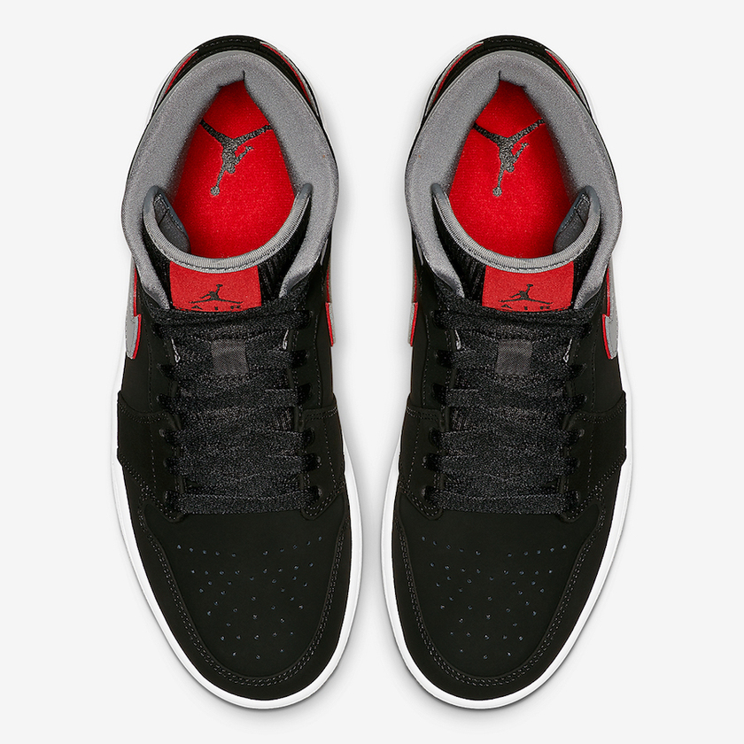 Air Jordan 1 Mid Black Grey Red 554724-060åå:registered:æ¥æ