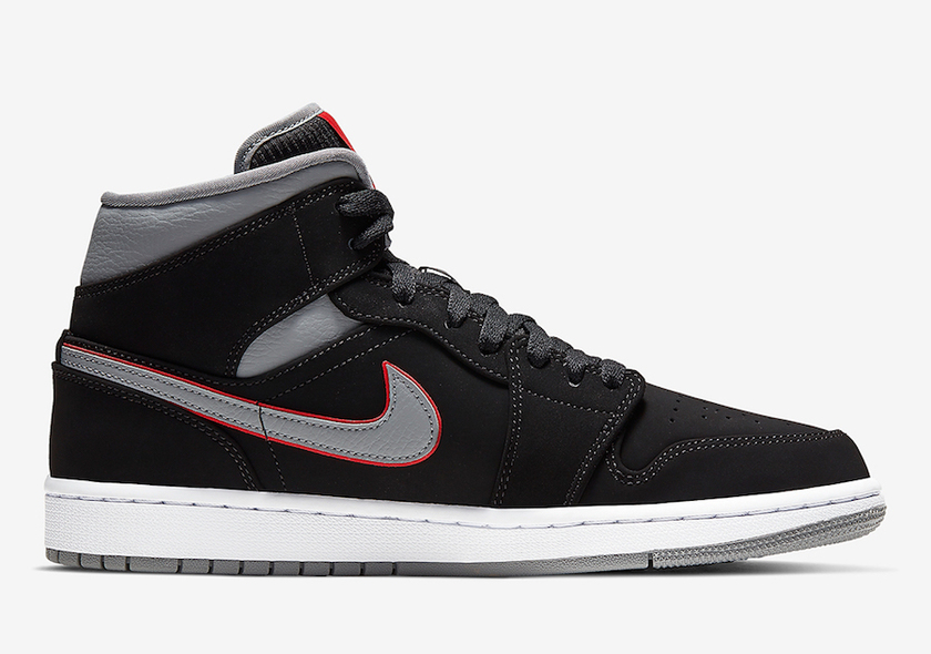 Air Jordan 1 Mid Black Grey Red 554724-060åå:registered:æ¥æ
