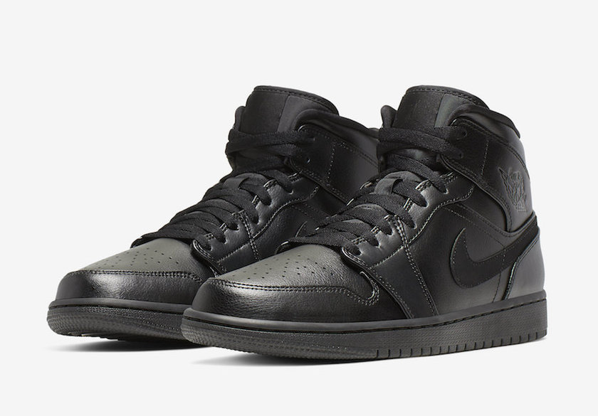 Air Jordan 1 Mid Triple Black 554724-090åå:registered:æ¥æ