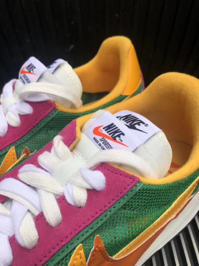 Sacai Nike LDV Waffle Green Pink Yellow BV0073-301åå¸æ¥æ