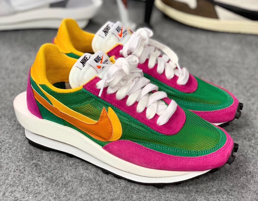 Sacai Nike LDV Waffle Green Pink Yellow BV0073-301åå¸æ¥æ