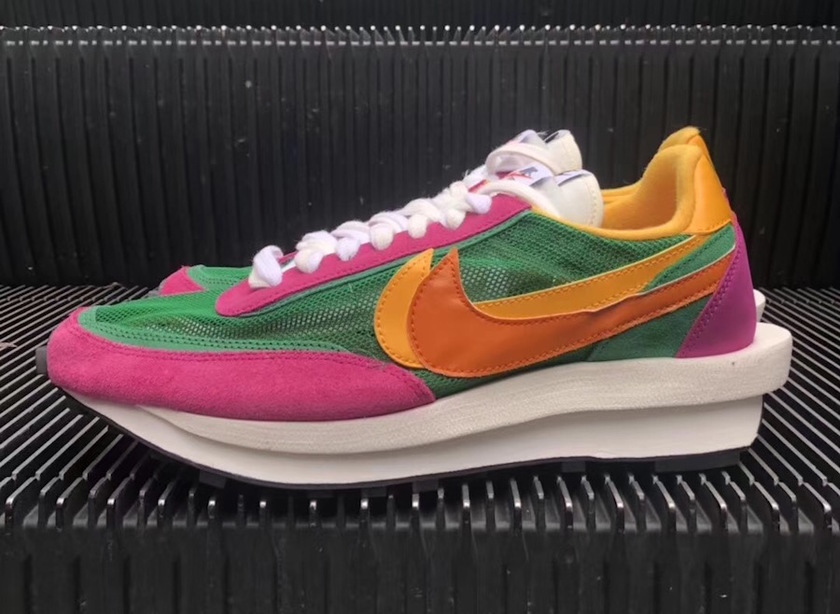 Sacai Nike LDV Waffle Green Pink Yellow BV0073-301åå¸æ¥æ