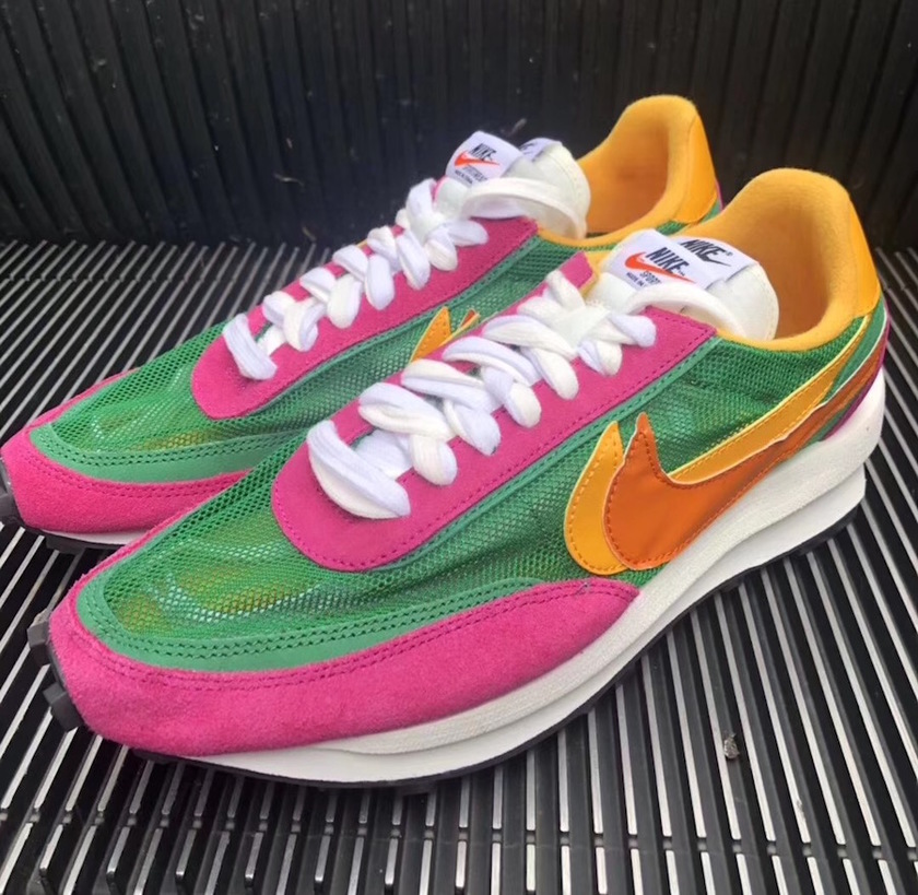 Sacai Nike LDV Waffle Green Pink Yellow BV0073-301åå¸æ¥æ