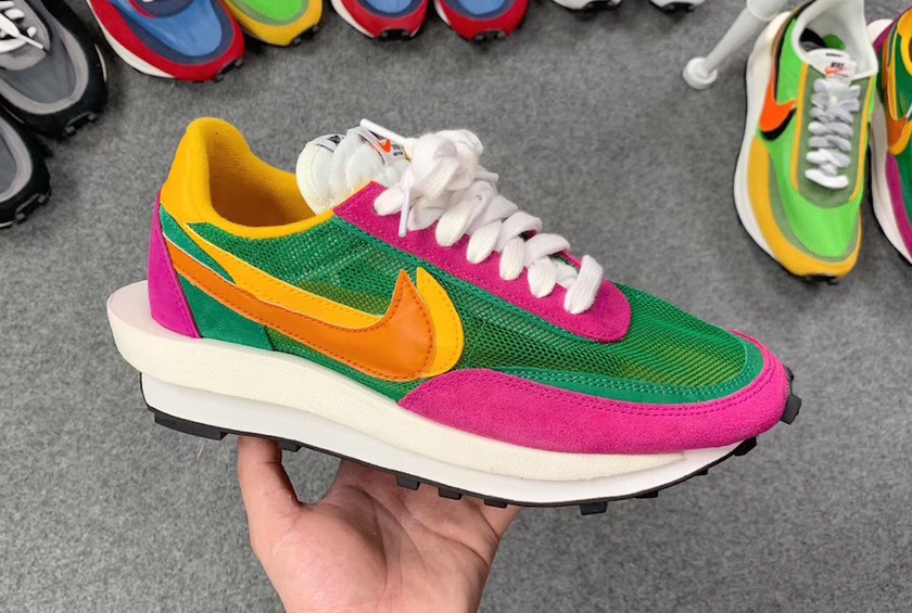 Sacai Nike LDV Waffle Green Pink Yellow BV0073-301åå¸æ¥æ