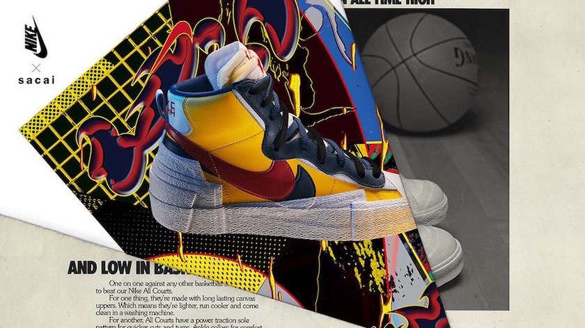 sacai Nike Blazer Mid Yellow Redåå¸æ¥æ