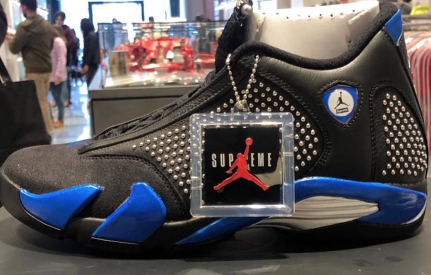 Supreme Air Jordan 14 Black Blue Release Date
