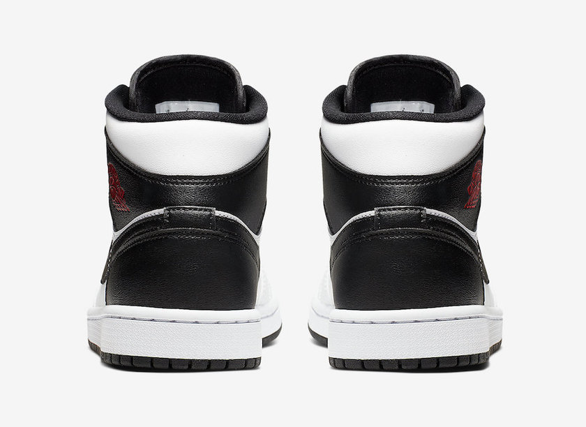 Air Jordan 1 Mid White Black Red BQ6472-101åå¸æ¥æ